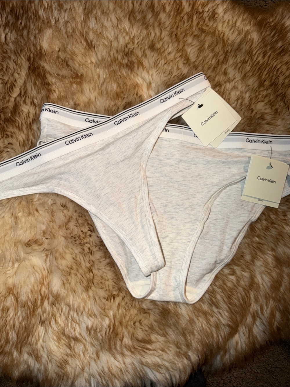 Calvin Klein Heathered White Logo underwear set